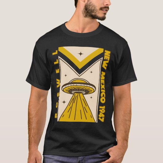 1947 Roswell New Mexico Ufo Nerd Geek Tシャツ (正面)