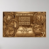 1948オクラホマインディアン百年記念スタンプ ポスター (正面)