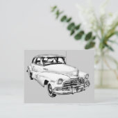 1948シボレーフレットマスターカーイラストレーション ポストカード (スタンド正面)