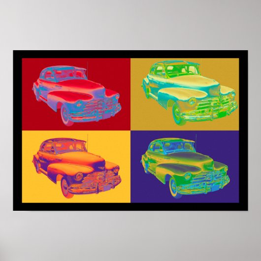 1948シボレーFleetmasterアンティークカーアーポップ・アートのト ポスター (正面)