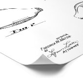 1948ドライバーゴルフクラブ特許アートスケッチプリント ポスター (角)