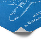 1948プッシャー飛行機特許スケッチプリント ポスター (角)