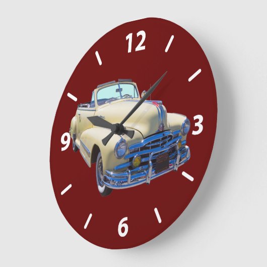 1948ポンティアックシルバーストリークコンバーチブルカー ラージ壁時計 (傾斜)