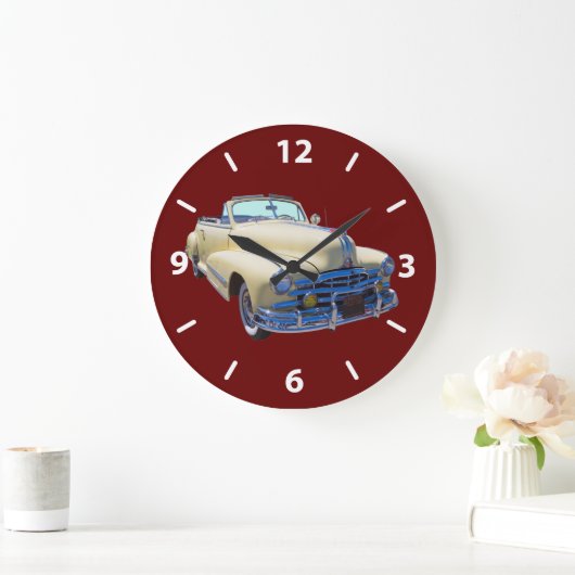 1948ポンティアックシルバーストリークコンバーチブルカー ラージ壁時計 (ホーム)