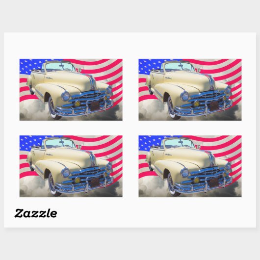 1948ポンティアック銀ストリーク統一されたと州国旗 長方形シール (シート)