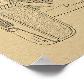 1948ヴィンテージカメラ特許アートスケッチプリント ポスター (角)