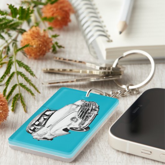 1948年のシボレーFleetmaster車のイラストレーション キーホルダー (正面右)