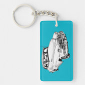 1948年のシボレーFleetmaster車のイラストレーション キーホルダー (正面)