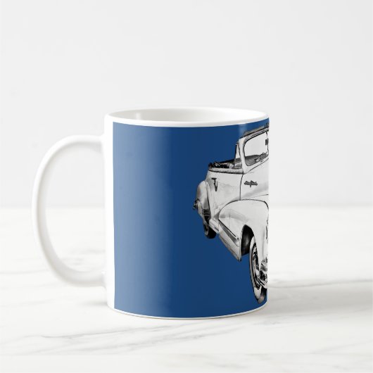 1948年のポンティアクの銀製の縞車のイラストレーション コーヒーマグカップ (左)