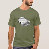 1948年のポンティアクの銀製の縞車のイラストレーション Tシャツ (正面)