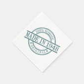 1948年の誕生年間の丸ゴム印のロゴで作られる スタンダードカクテルナプキン (角)