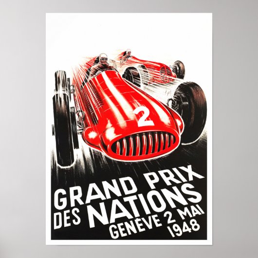 1948年ジュネーブネーションズグランプリヴィンテージ ポスター (正面)