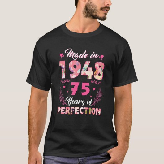 1948年フローラ75歳75誕生日Wom製 Tシャツ (正面)