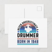 1948年生まれのドラマー 80歳の誕生日 ドラミングギフト パパへ ポストカード (正面/裏面)