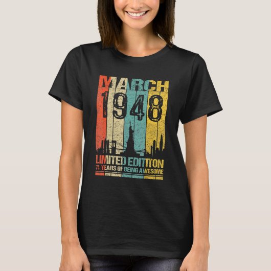 1948年3月74歳素晴らし Tシャツ (正面)