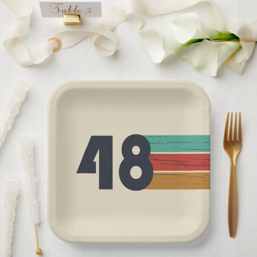 1948生まれ年のヴィンテージ誕生日 ペーパープレート (ウェディング)