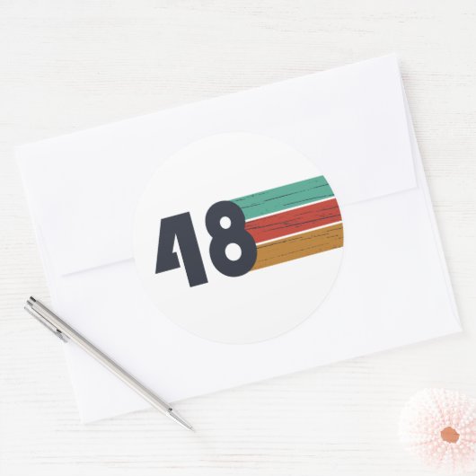 1948生まれ年のヴィンテージ誕生日 ラウンドシール (封筒)