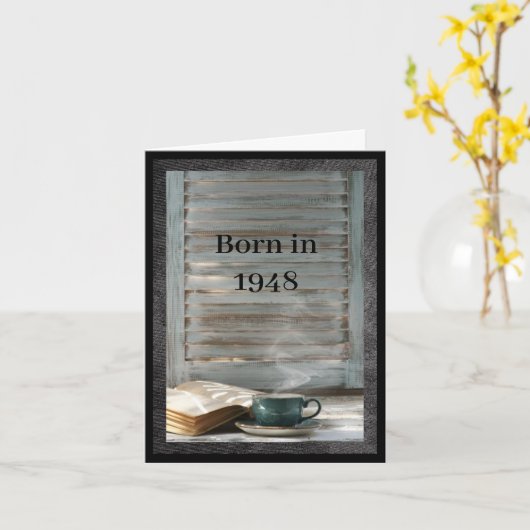 1948生まれ年の誕生日おもしろい事実 カード (黄色い花)