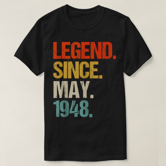 1948生まれ年76歳1948年76歳で誕生 Tシャツ (デザイン正面)