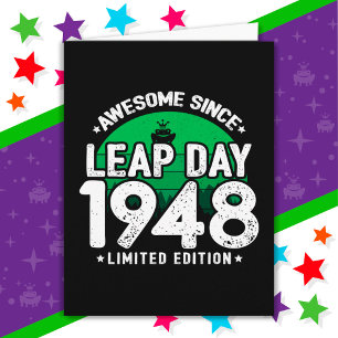 1948素晴らし年閏年日以後2月29誕生日 カード
