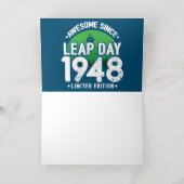 1948素晴らし年閏年日以後2月29誕生日 箔グリーティングカード (内側レイダウン)