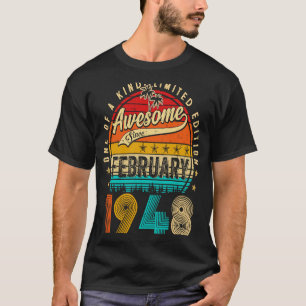 1948素晴らし年2月75歳から75歳 Tシャツ