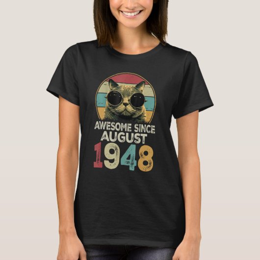 1948素晴らし年75歳の猫75th Biから Tシャツ (正面)