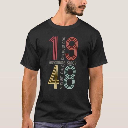 1948素晴らし年75誕生日75歳Ret以来 Tシャツ (正面)