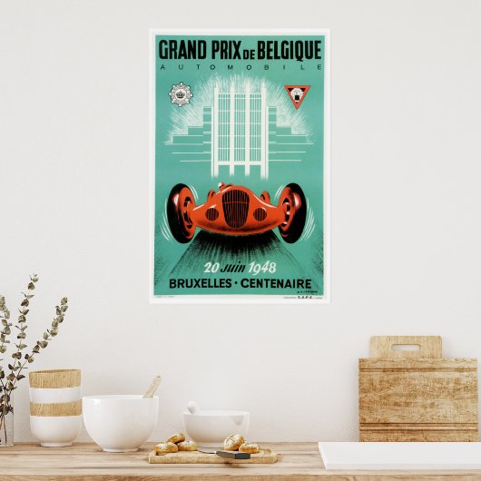 1948 Belgian Grand Prix Poster ポスター (キッチン)