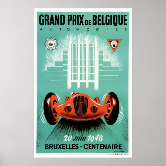 1948 Belgian Grand Prix Poster ポスター (正面)