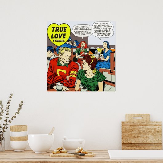 1948 Young Romance 4 Cover by Jack Kirby ポスター (キッチン)