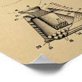 1949ゴルフボールティー特許芸術スケッチプリント ポスター (角)