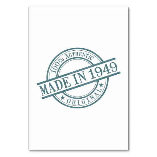 1949円のゴム印のスタイルのロゴで作られる テーブルナンバー (正面)