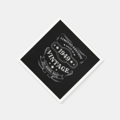 1949年の限定版ヴィンテージ誕生日ギフト スタンダードカクテルナプキン (角)