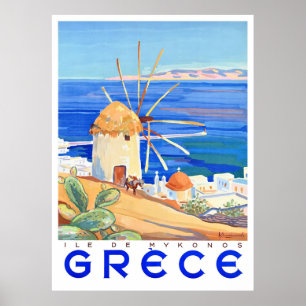 1949年ギリシャのミコノス島 ポスター