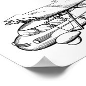 1949年飛んでいる自動車航空機特許スケッチプリント ポスター (角)