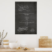 1949年飛んでいる自動車航空機特許スケッチプリント ポスター (キッチン)