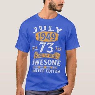 1949年7月73歳ギフト男性へヴィンテージ73th B Tシャツ