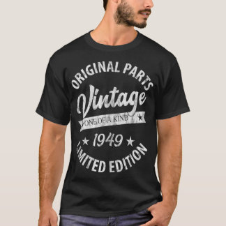 1949生まれ年のヴィンテージ誕生日ギフトTクラシックレトロ Tシャツ