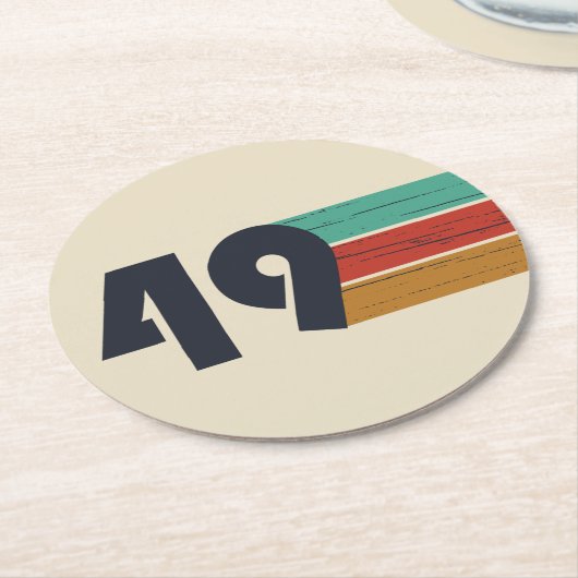 1949生まれ年のヴィンテージ ラウンドペーパーコースター (アングル)