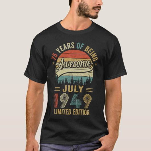 1949生まれ年7月75日誕生日ヴィンテージ1949 75年 Tシャツ (正面)
