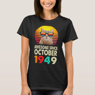 1949素晴らし年10月73誕生日猫ヴィンタ Tシャツ