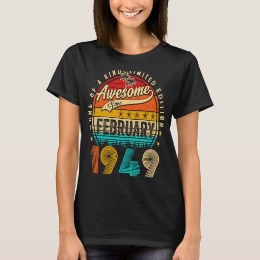 1949素晴らし年2月74歳から74歳の出産 Tシャツ (正面)