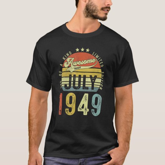 1949素晴らし年7月以来ヴィンテージ73誕生日 Tシャツ (正面)