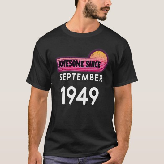 1949素晴らし年9月誕生日1949年9月 Tシャツ (正面)
