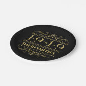 1949 パーソナライズされた 70番目の誕生日 ペーパープレート (アングル)