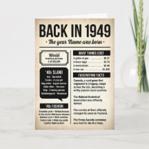 1949 当時の面白い事実 誕生日カード