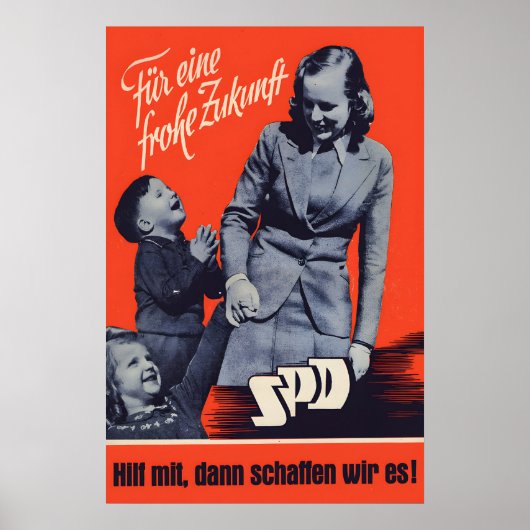1949 German Labour Party SPD Election Poster For a ポスター (正面)