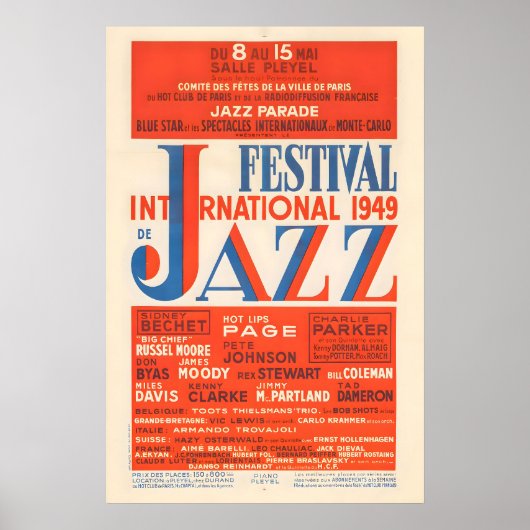 1949 International Jazz Festival jazz poster ポスター (正面)