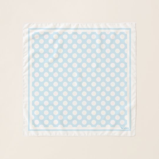 1950年レトロデザイナーブルー水玉模様ネックヘア スカーフ Zazzle Co Jp